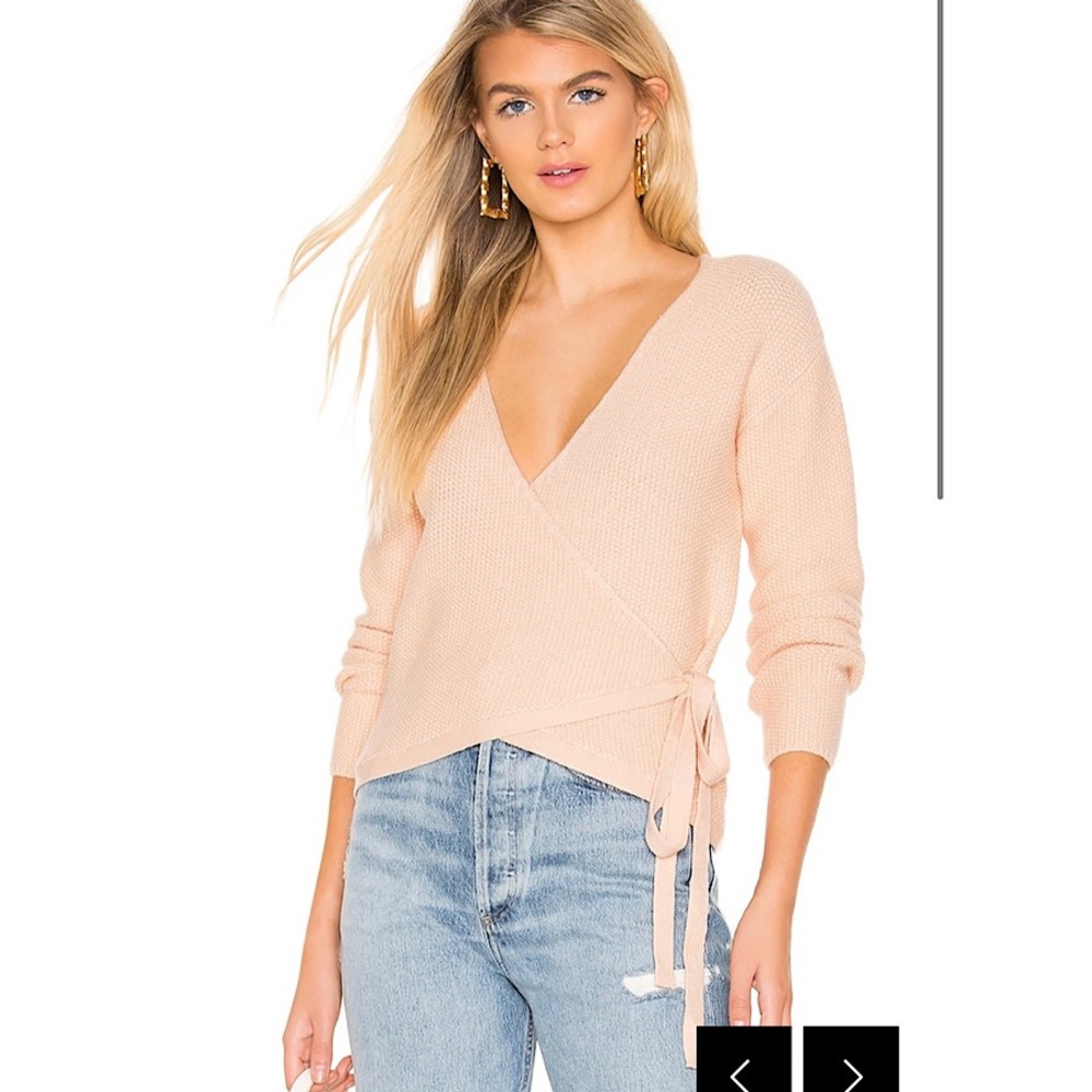 Tularosa Destiny Wrap Sweater in nude peach
